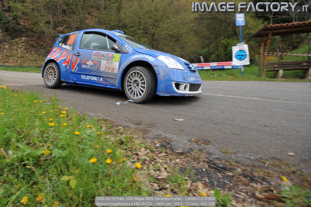 2008-04-19 Rally 1000 Miglia 0609 Zanardini-Furlan - Citroen C2 S1600